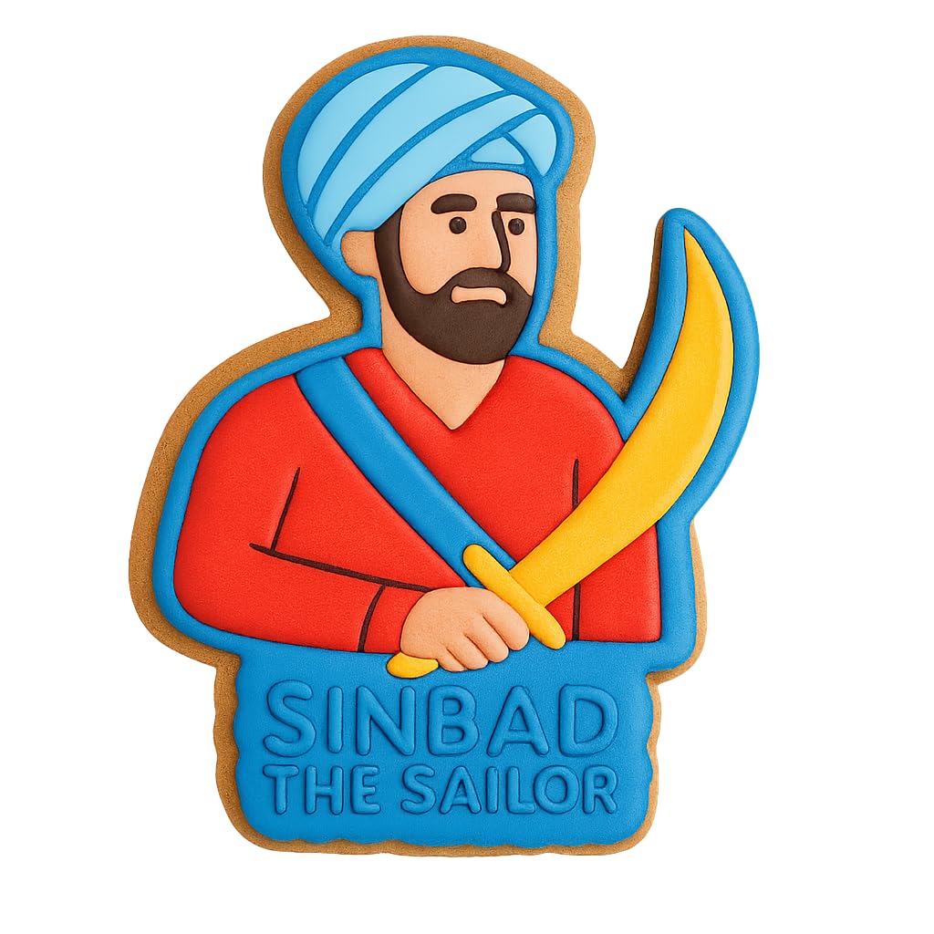 Sinbad the Sailor Cookie Cutter - 4x2.93" Fun Baking Adventure Design
