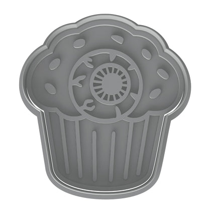 Eyeball Muffin Cookie Cutter & Stamp 4x3.67" for Baking & Fondant Clay Embosser