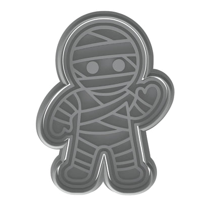 Mighty Gadget Mummy Man Cookie Cutter & Stamp - 4x2.8" Spooky Fun for Halloween Baking (Random Color)