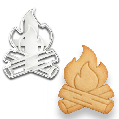 Campfire Cookie Cutter (4.25"x3.38") - Ideal for Outdoor and Adventure-Themed Baking (Random Color)