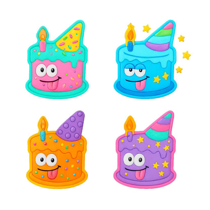 Silly Birthday Cake with Candle Cookie Cutter & Stamp 4x3" for Baking & Fondant