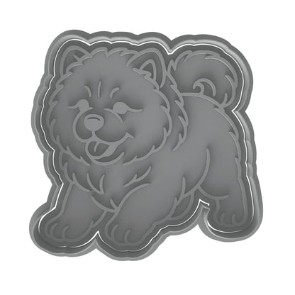 Chow Chow Puppy Cookie Cutter & Stamp 4x3.9" for Baking & Fondant Clay Embosser