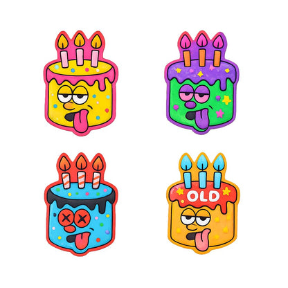 Funny Birthday Cake Cookie Cutter & Stamp 4x2.7" for Baking & Fondant Clay