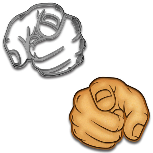 You’re Next! Pointing Finger Cookie Cutter - 4x3.57" (Random Color), Bold Design for Themed Baking