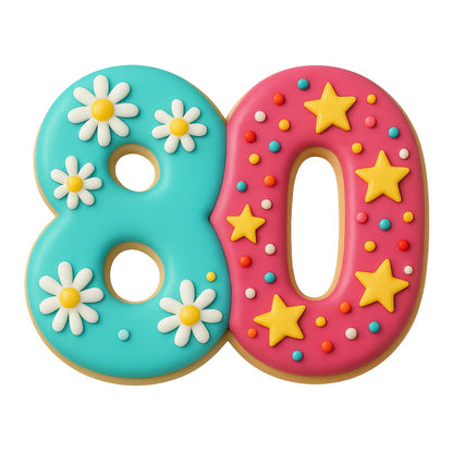 Mighty Gadget Number 80 Cookie Cutter - 3.5x5 Inches, Perfect for 80th Birthdays & Anniversaries (Random Color)
