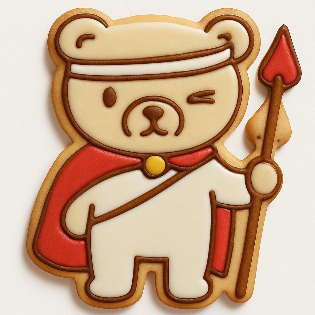 Brave Bear Warrior Cookie Cutter - 4x2.7" Party Fun Baking Design