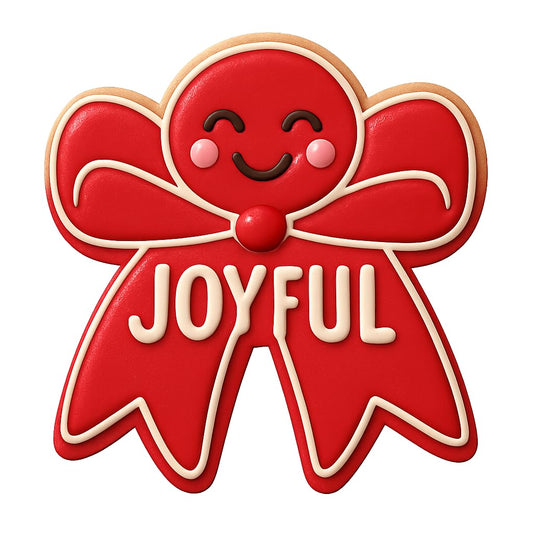 Joyful Ribbon Cookie Cutter - 4x3.5" Fun Baking Design