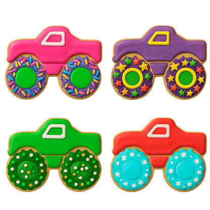 Mighty Gadget Monster Truck Cookie Cutter & Stamp - 4x3.2" Rugged Fun for Kids' Birthdays (Random Color)
