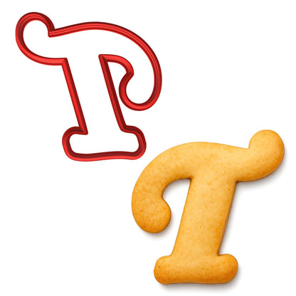 Fancy Cursive Letter Cookie Cutter - 4" Tall Alphabet Baking Mold (Random Color)