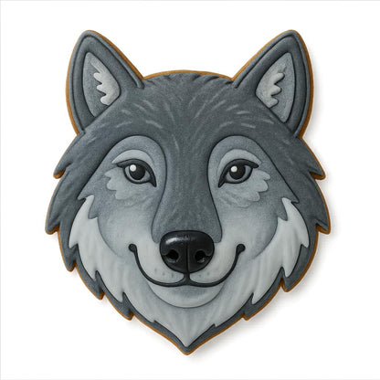Majestic Wolf Cookie Cutter and Stamp Set - 4x3.36", Nature-Inspired Baking Mold for Animal Lovers (Random Color)