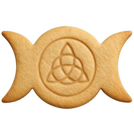 Mighty Gadget Triple Goddess Triquetra Cookie Cutter & Stamp - 4x2.2" Mystical Design for Spiritual Baking (Random Color)