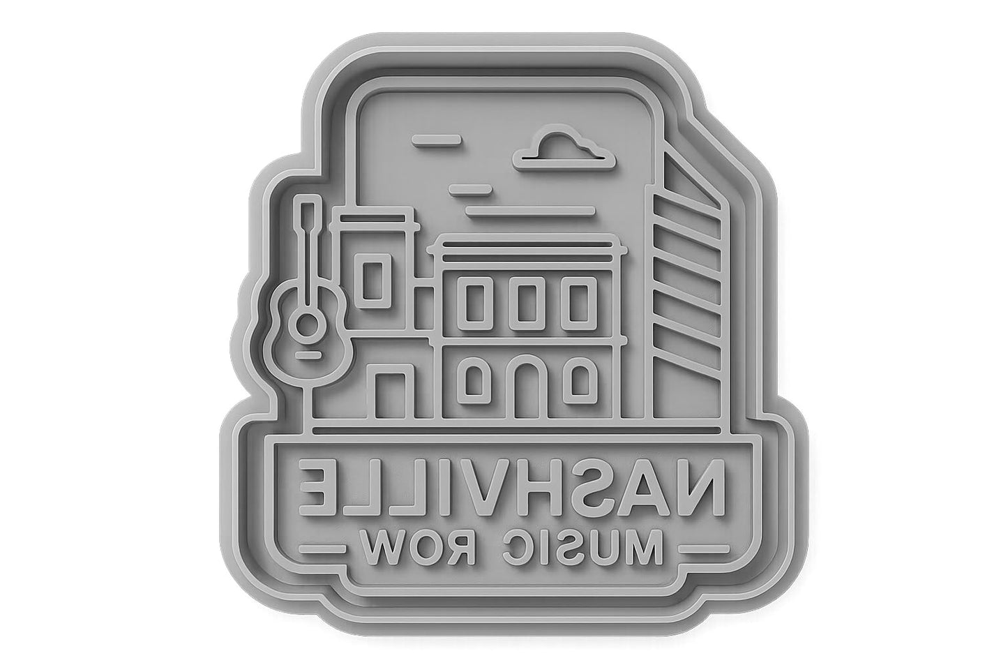 Nashville Music Row Cookie Cutter - 4x4.1" Premium Baking Design