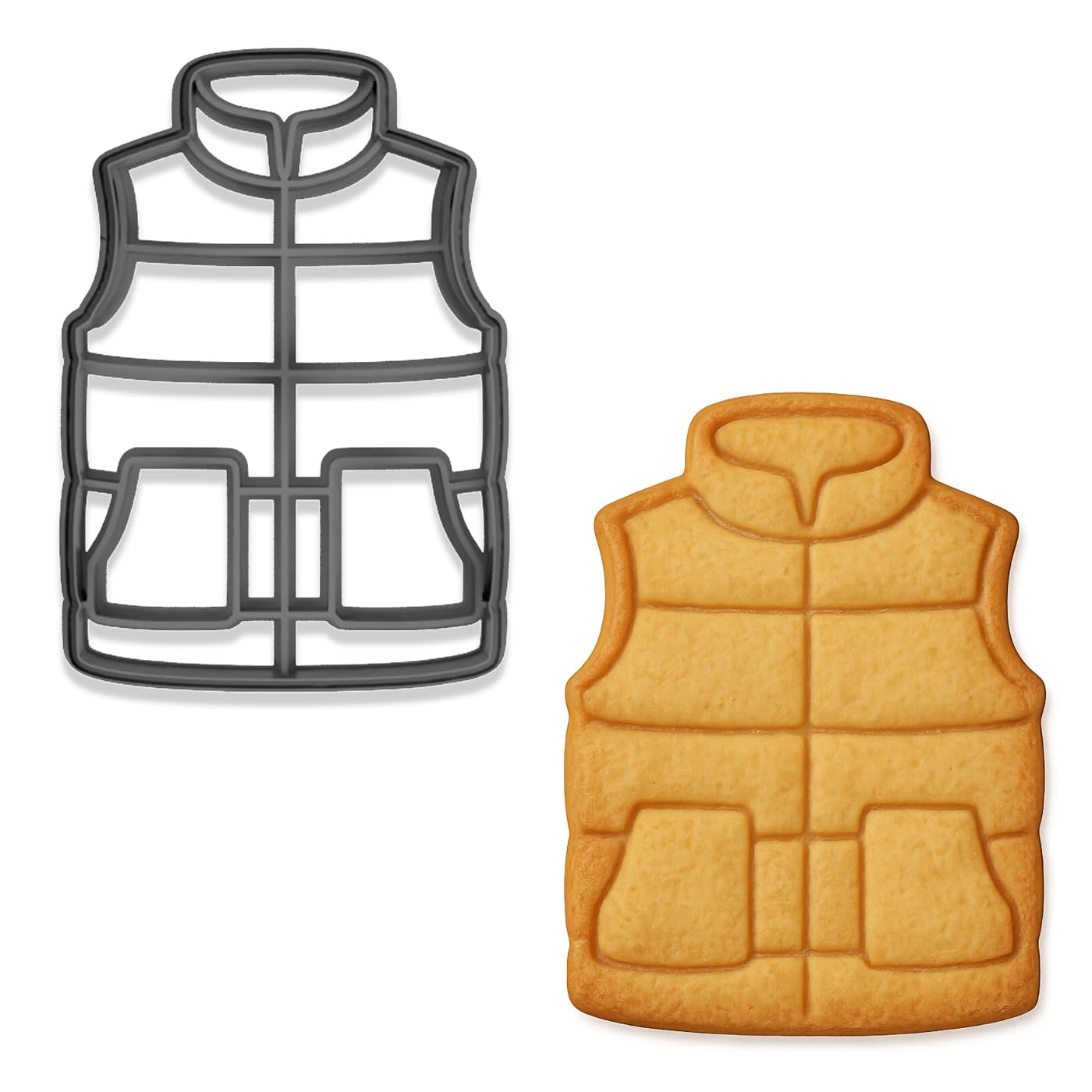Sleeveless Puffer Vest Cookie Cutter 4x2.71" for Baking & Fondant Clay Gifts
