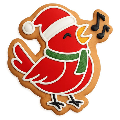 Caroling Cardinal Cookie Cutter - 4x3.4" Holiday Fun Kitchen Baking