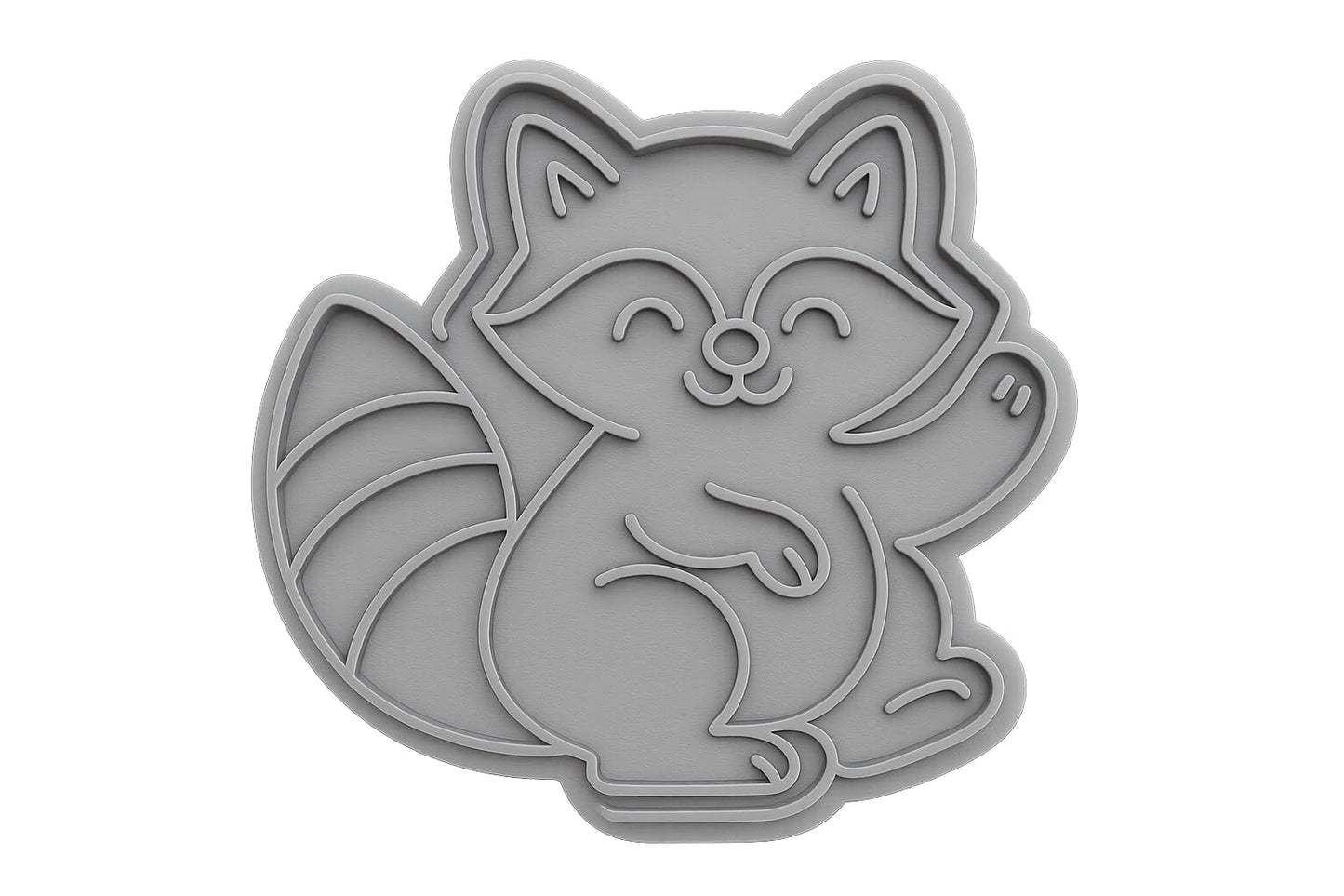 Playful Raccoon Cookie Cutter - 4x3.5" Creative Baking Fun Design