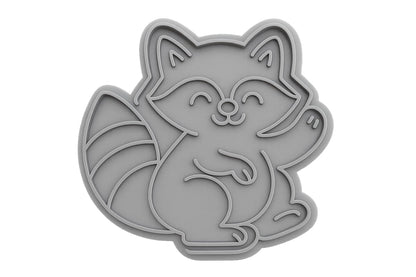 Playful Raccoon Cookie Cutter - 4x3.5" Creative Baking Fun Design
