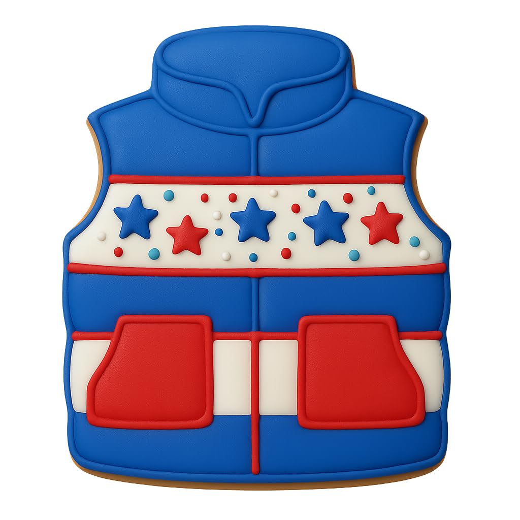Sleeveless Puffer Vest Cookie Cutter 4x2.71" for Baking & Fondant Clay Gifts