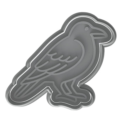 Mighty Gadget Raven Bird Cookie Cutter & Stamp - 4x2.5" Elegant Design for Halloween Treats (Random Color)