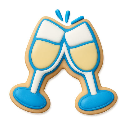 Champagne Toast Cookie Cutter - 4x3.4" Party Celebration Baking Fun