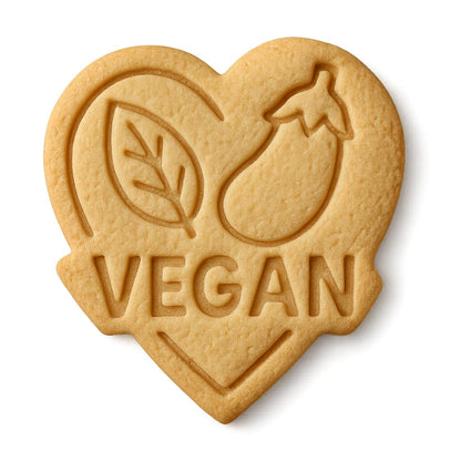 Mighty Gadget Leaf and Eggplant Heart Cookie Cutter & Stamp - 4x3.76" Unique Shape for Vegan Events (Random Color)