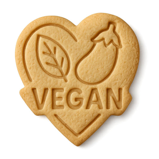 Mighty Gadget Leaf and Eggplant Heart Cookie Cutter & Stamp - 4x3.76" Unique Shape for Vegan Events (Random Color)