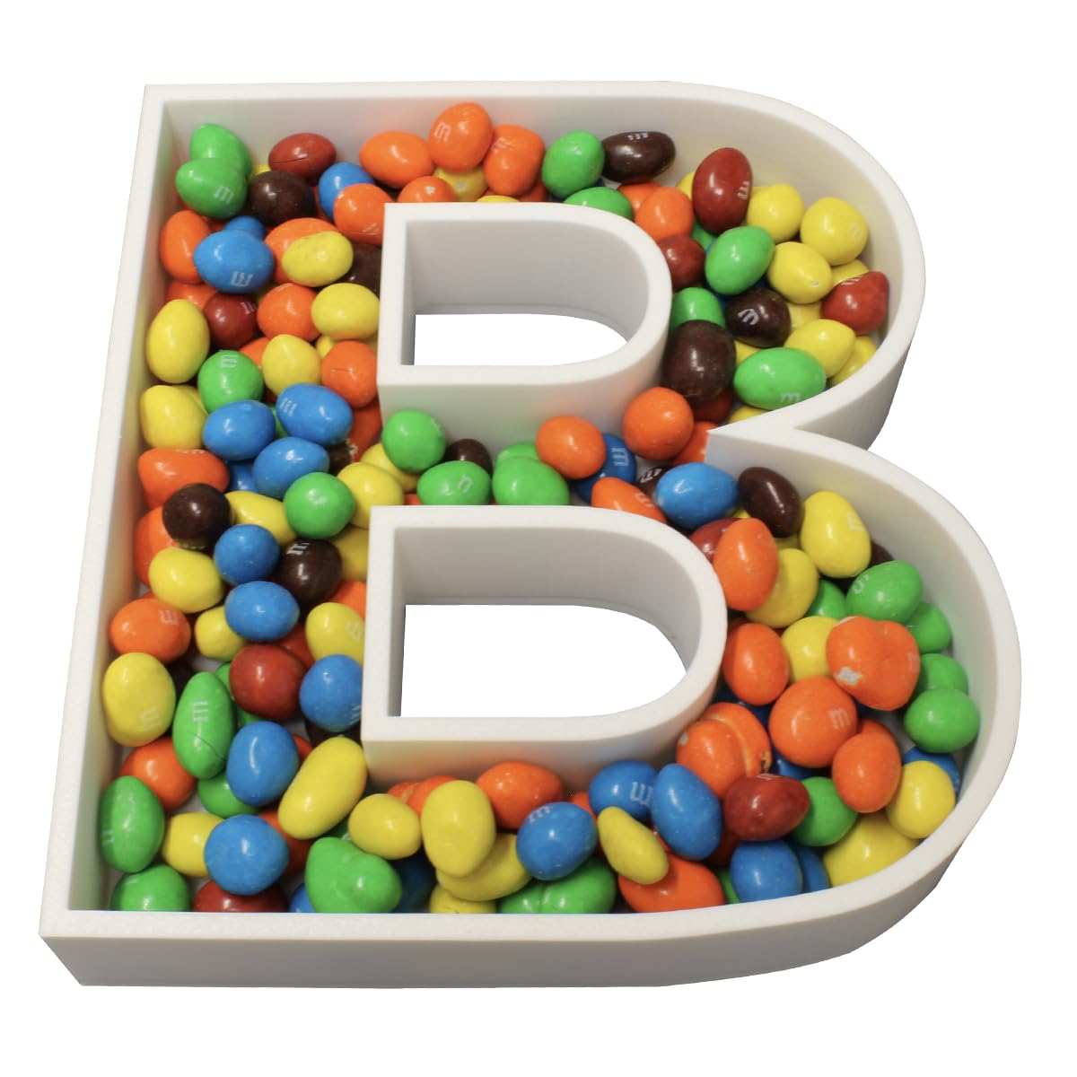 8" Hard Plastic Reusable Plastic Letter Food Trays, Letter Charcuterie Board Box for all Party Decoration (White Coloe)