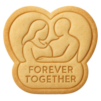 Forever Together Heart Cookie Cutter - 4x3.7" Romantic Baking Design