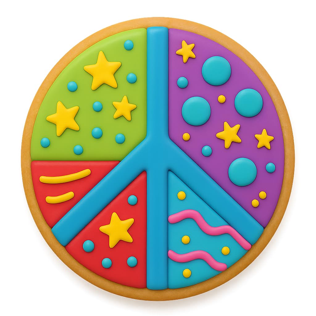 Peace Sign Cookie Cutter 4x4" for Baking Fondant Clay Gifts Kitchen