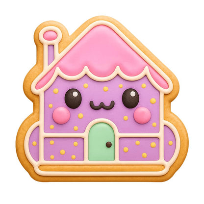 Charming Kawaii House Cookie Cutter - 4x3.8" Kids Party Baking Tool