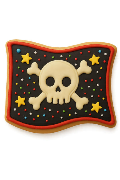 Pirate Flag Cookie Cutter - 4x3.38 Inches, Perfect for Nautical and Pirate-Themed Baking