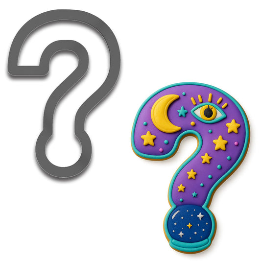 Question Mark Cookie Cutter – 4x2.59" Punctuation Shape for Mystery & Game Night Treats (Random Color)