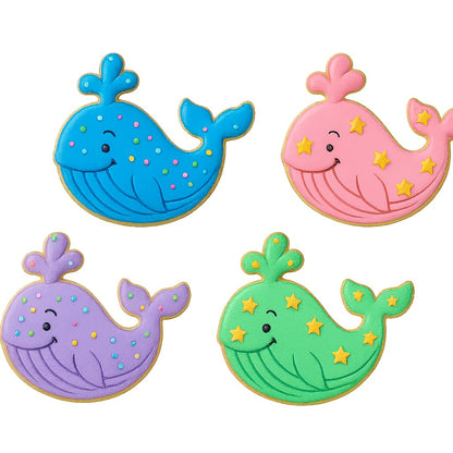 Mighty Gadget Humpback Whale Cookie Cutter & Stamp - 4x2.8" Cute Ocean Theme for Nautical Parties (Random Color)