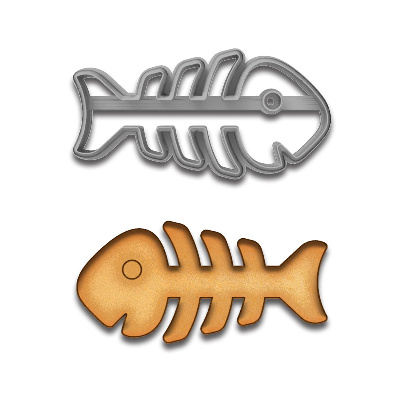 Cartoon Fish Skeleton Cookie Cutter - 4x2 Inches, Perfect for Cat Lovers and Seafood Fans
