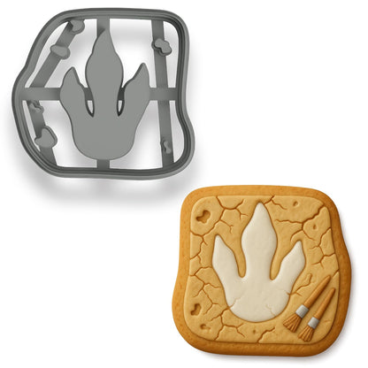 T-Rex Fossil Cookie Cutter & Stamp 4x3.74" for Baking Fondant Clay Embosser