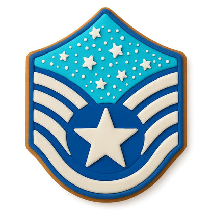 Air Force Master Sergeant Cookie Cutter & Stamp 4.25x3.14" for Baking Fondant