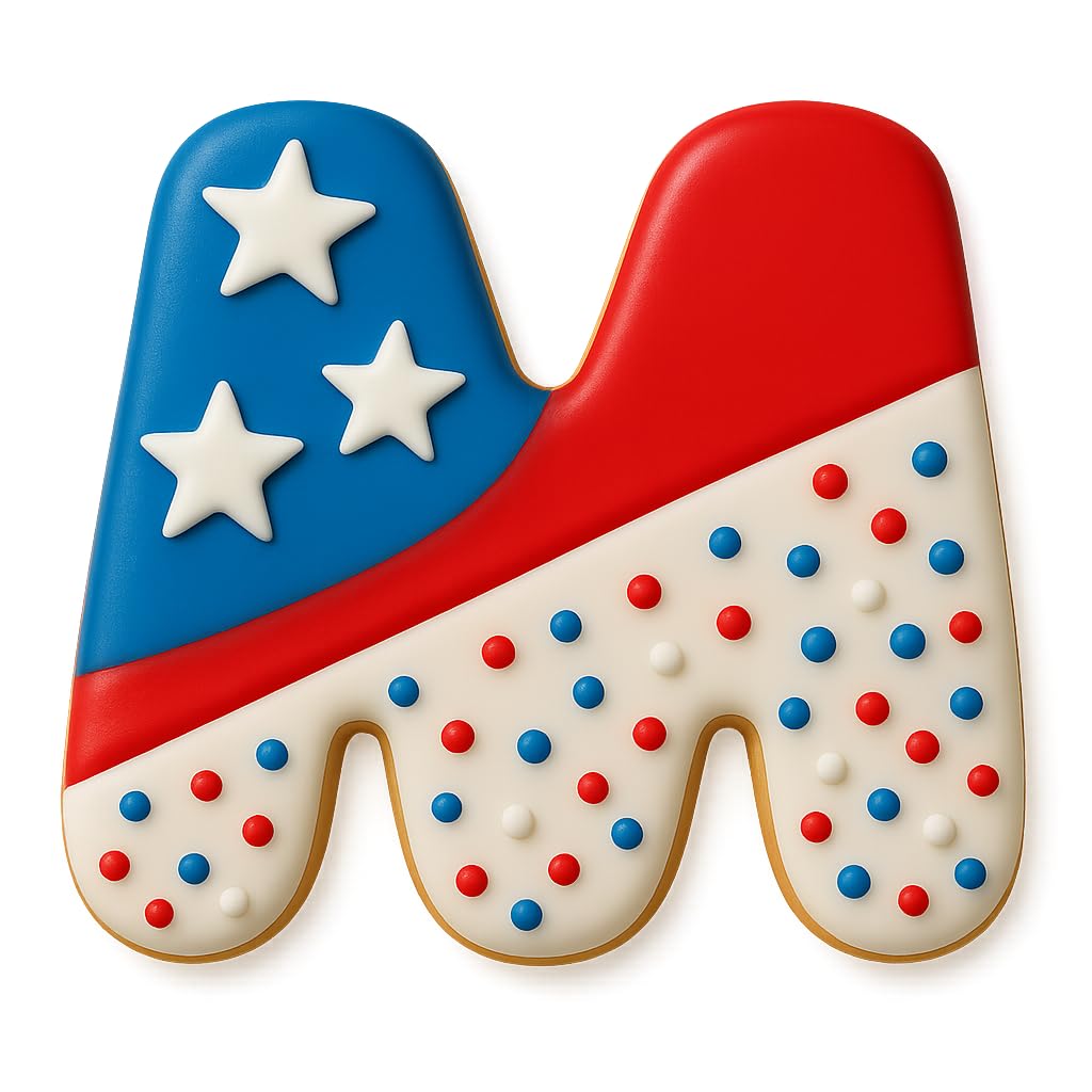 Red Letter M Cookie Cutter 3.5x3" for Baking Fondant Clay Gifts Kitchen