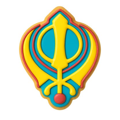 Khanda Emblem Cookie Cutter - 4x3" Creative Home Baking Design