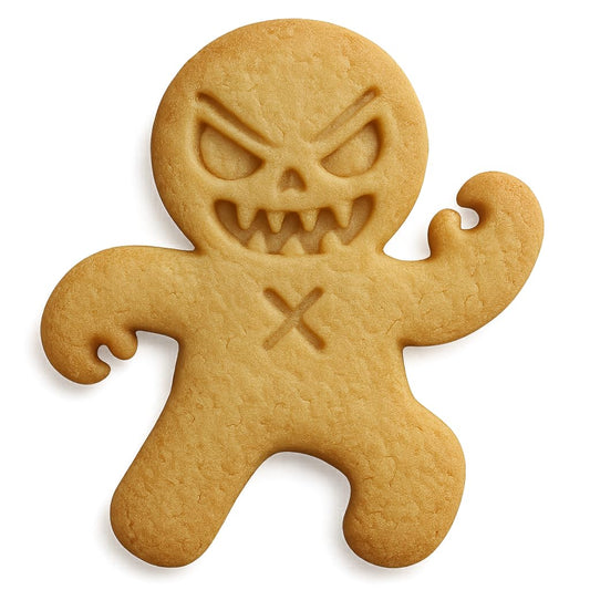 Mighty Gadget Monster Gingerbread Man Cookie Cutter & Stamp - 4x3" Spooky Fun for Halloween Baking (Random Color)