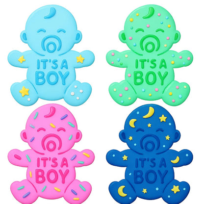 Mighty Gadget It's a Boy Baby Cookie Cutter & Stamp - 4x3" Adorable Shape for Baby Showers (Random Color)