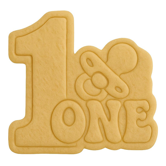 Mighty Gadget First Birthday Pacifier Cookie Cutter & Stamp - 4x3" Cute Addition for Baby Showers (Random Color)
