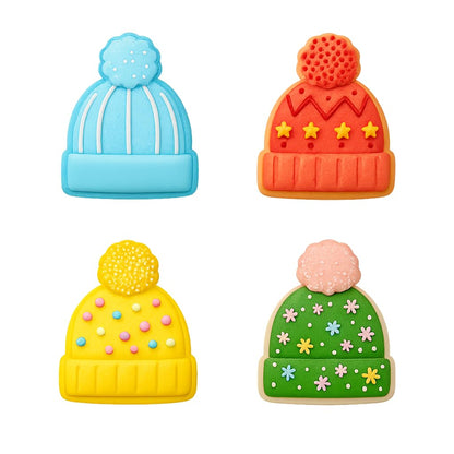 Pom Pom Beanie Cookie Cutter - 4x3.32" Fun Winter Baking for Kids