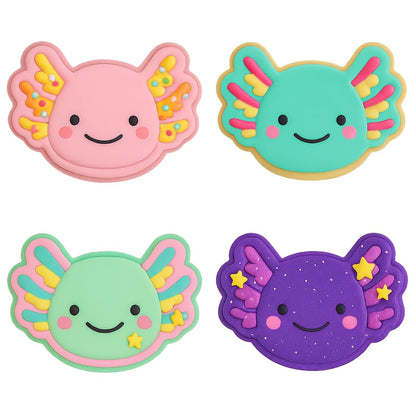 Kawaii Axolotl Head Cookie Cutter & Stamp 4x2.79" for Baking Fondant Clay Gifts