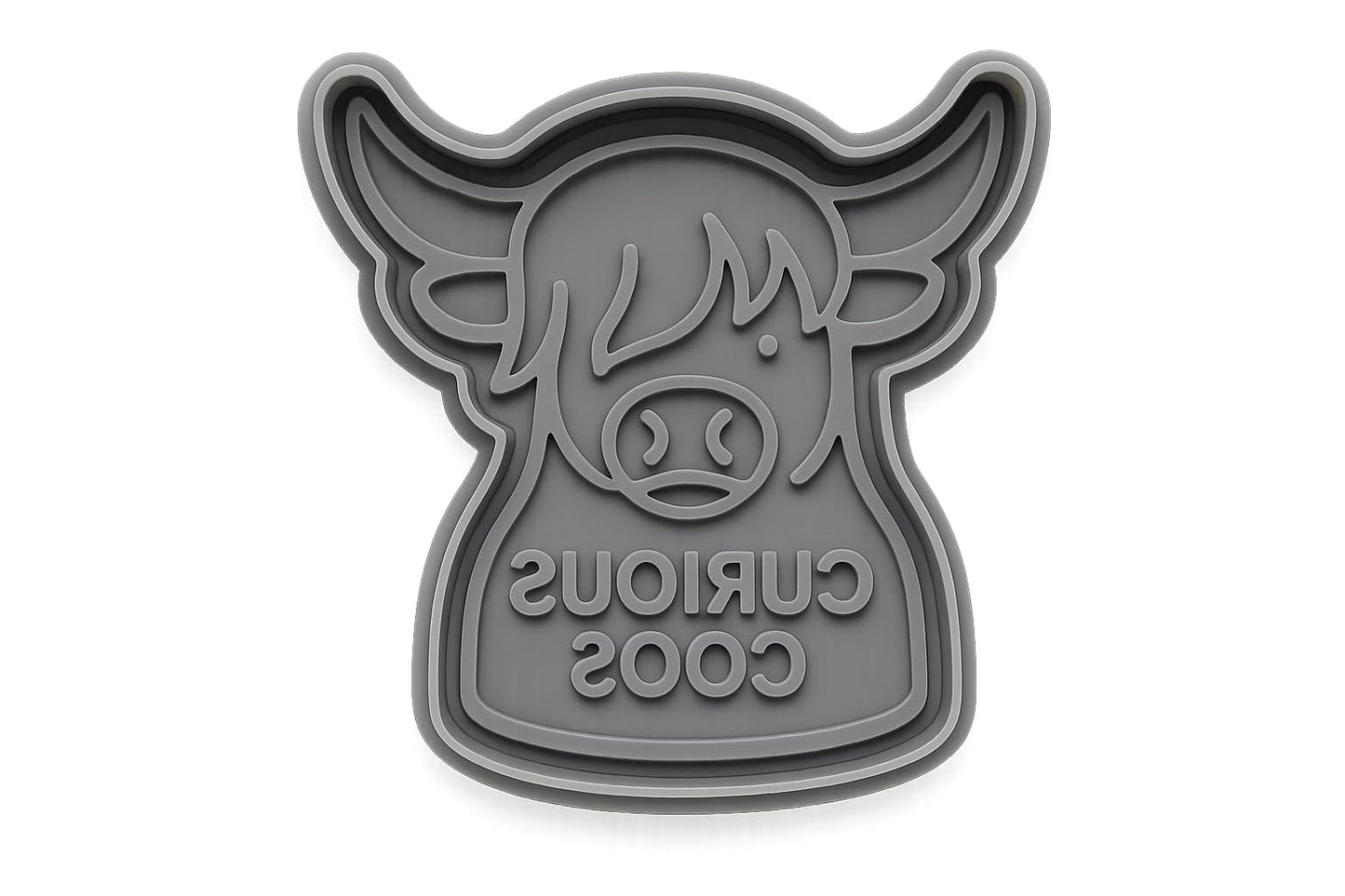 Curious Coos Highland Cow Cutter - 4x3.2" Premium Kitchen Tool
