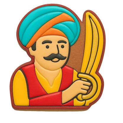 Ali Baba Holding Sword Cookie Cutter - 4x3.5" Creative Adventure Baking Fun