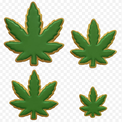 Marijuana Cannabis Pot Leaf Cookie Cutter Set – 4-Piece (4", 3.5", 2.5", 1.5") – Fun 420 Baking & Edible Creations
