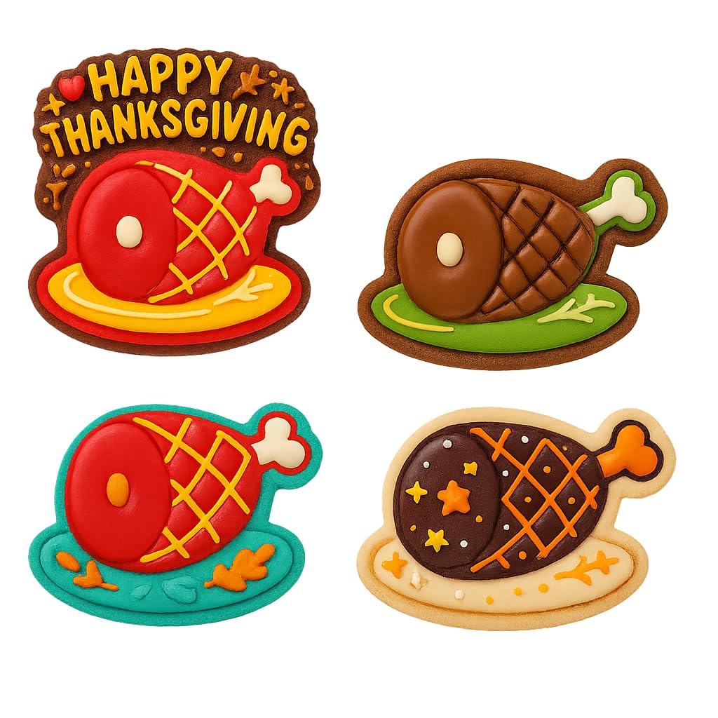 Thanksgiving Ham Cookie Cutter - 4x2.69" Creative Baking Fun Design