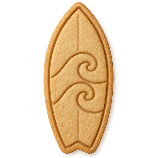 Mighty Gadget Surfboard with Waves Cookie Cutter & Stamp - 4x1.75" Perfect for Summer Beach Parties (Random Color)
