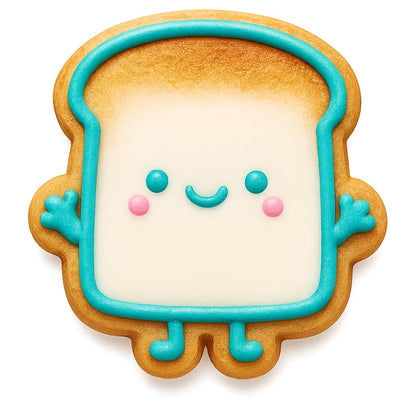 Kawaii Bread Toast Slice Cookie Cutter - 4x3.8" Fun Kids Baking Design