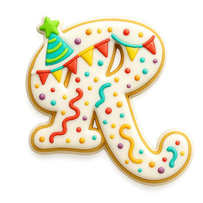 Fancy Cursive Letter Cookie Cutter - 4" Tall Alphabet Baking Mold (Random Color)