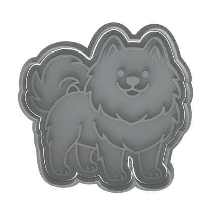 Smiling Samoyed Dog Cookie Cutter & Stamp 4x3.9" for Baking Fondant Clay Gifts